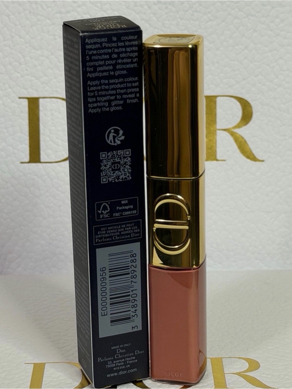 100 Spectacular Nude-Dior Rouge Sequin Liquid Duo - Picture 6 of 7